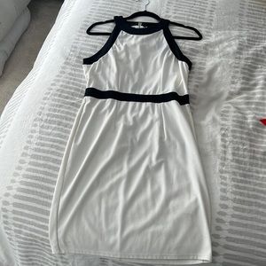 Cute black and white high neck dress